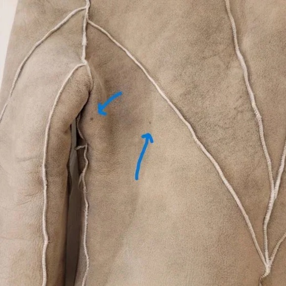 DVF Suede Beige Draped Distressed Jacket - Picture 12 of 13